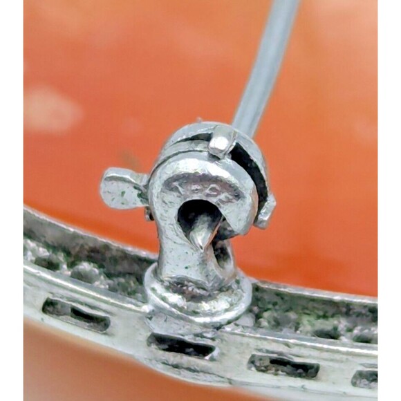 Vintage Sterling Silver 925 Shell Cameo Carved Brooch Horseshoe Shape Rare - Picture 14 of 16